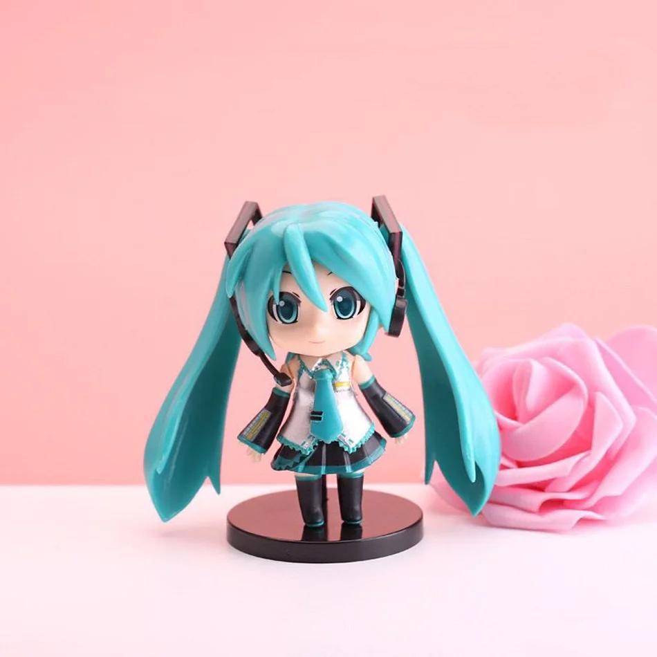 The New Hatsune Miku Figure Mini Character Ornaments Kawai Pink Green Hatsune Home Desk Decoration Adult Toy
