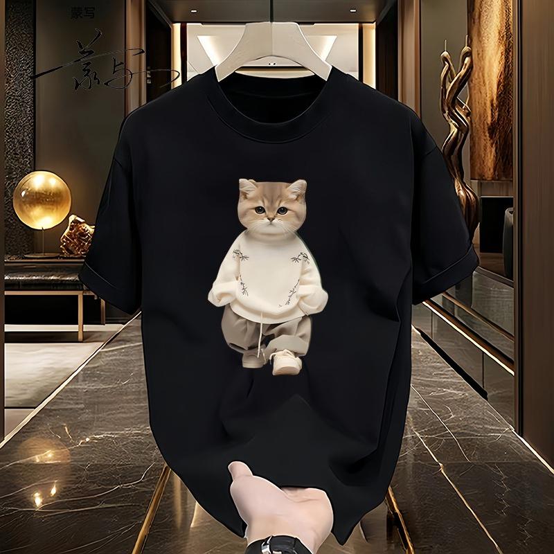 

Хлопковая американская футболка с коротким рукавом, мужская и женская, летняя, свободного кроя, с круглым вырезом, нишевая, универсальный топ 3XL