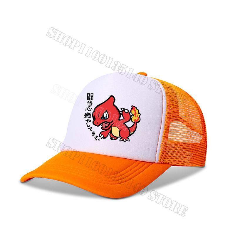 Pokemons Baseball Cap Anime Cartoon Printed Sunshade Peaked Caps Kids Adult Summer Breathable Sunhat Cute Boys Girls Mesh Hats