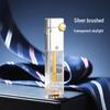 XF-FG201 Slim Transparent Oil Tank Metal Kerosene Lighter - Portable Gift Option