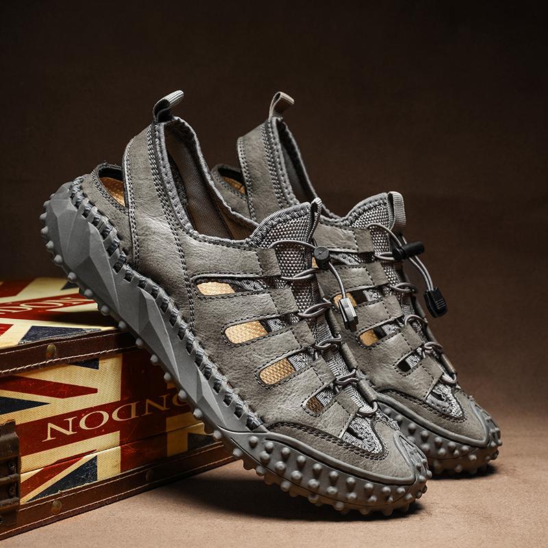 Summer New Mens Flats Outdoor Men Breathable Half Drag Male Antiskid Sport Slippers Quick Dry Beach Shoes Dual-Purpose Sandals