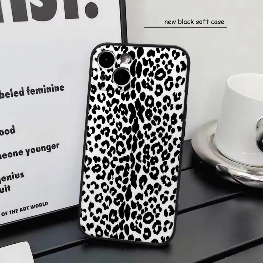 Milk Cow Zebra Strip For iPhone 13,17,11,12,16,14,15,Plus,Pro Max Soft Silicone Black Phone Case