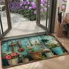 1PC Flowerpot Pattern Home Door Mats Kitchen Rugs Non-Slip Pop Design Bathroom Rugs Bath Mat Carpet for Home Sink Laundry Decor