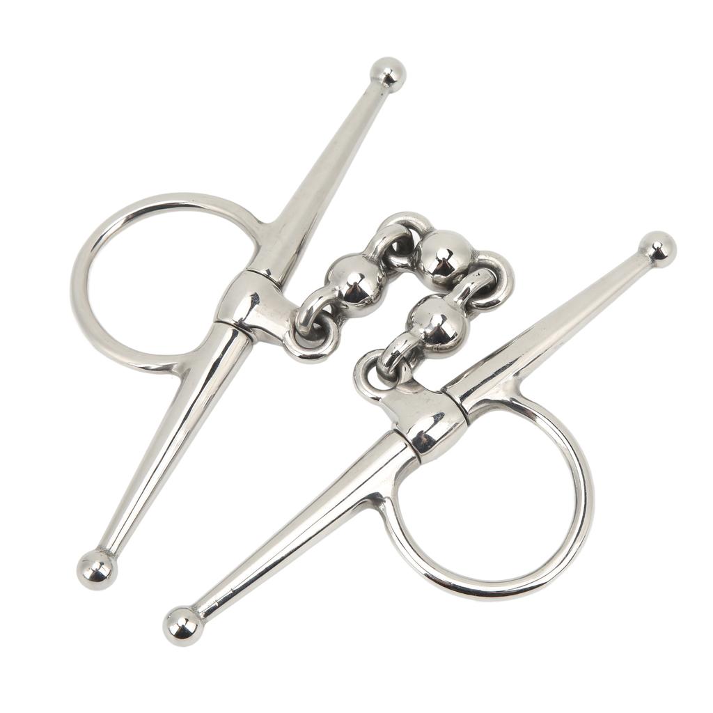 135mm Stainless Steel Horse Mouth Bit Horse Mouth Riding Full Cheek Snaffle Bit with Ball Chain