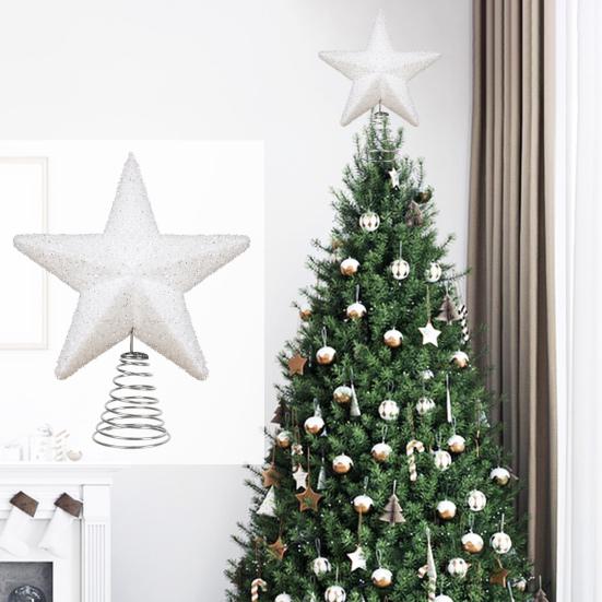 Glitter Stjerne Juletretopp Glitrende Stjerne Tretopp Julepynt til Feriehjem Skrivebord Festdekor