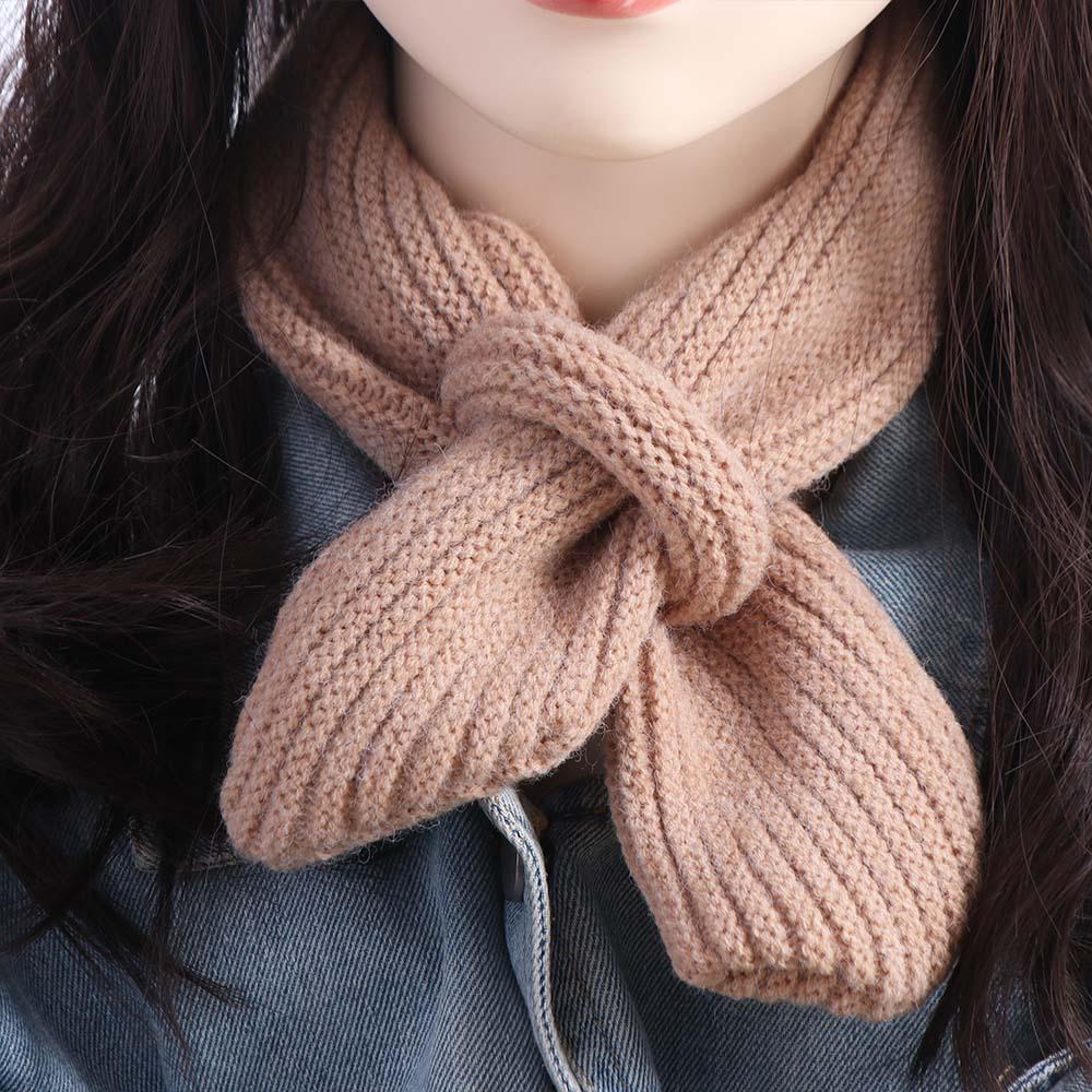 Solid Color Kids Knitted Scarf Casual Winter Knit Scarves Fashion Boys Girls Scarf  Gifts