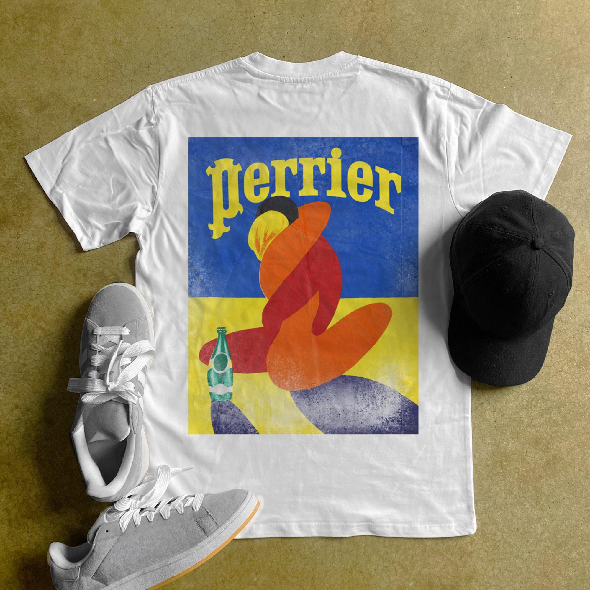 

Perrier Vintage Art T-Shirt Men Women Retro Drink Graphic Cotton Short Sleeve Streetwear Tee 5XL різнокольоровий