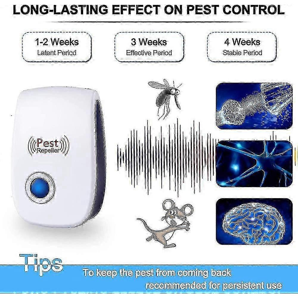 Ein 6er-Pack Ultraschall-Mäuse- und Rattenvertreiber, wirksam gegen Mäuse, Ratten, Fliegen, Mücken, Schädlinge, Spinnen und Kakerlaken.
