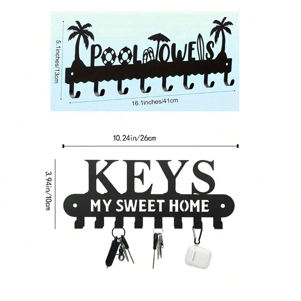 

POOL TOWERS Metal Wall Art Sign Tropical Coconut Beach Modern Minimalist Home Decor Living Room Bedroom Bathroom Waterproof Rustproof Hanging Gift TY2562+TY7147 разноцветный