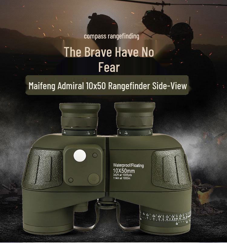 Hochleistungs-10x50-HD-Wasserdichtes-Nachtsichtfernglas mit Kompass und Entfernungsmesser für den Außenbereich