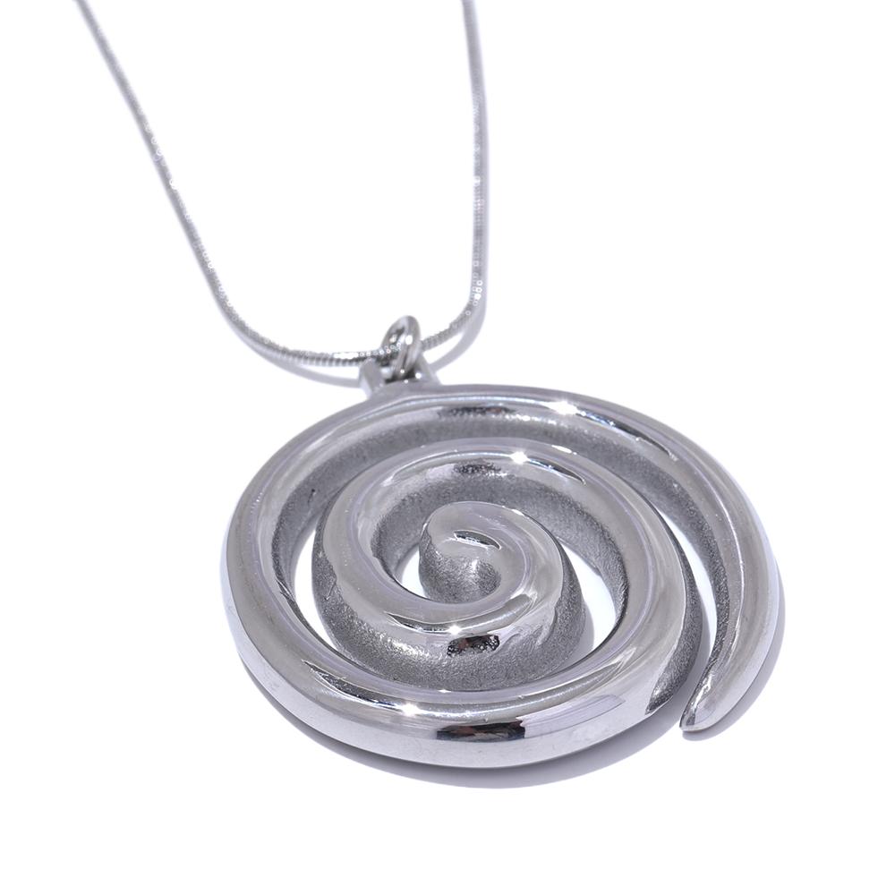 

Yhpup Trendy Stainless Steel Round Circle Pendant Necklace PVD Plated Waterproof Statement Neck Jewelry Bijoux Femme New