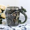 Resin stainless steel Halloween series cup dragon skull modeling mug home decoration ornament