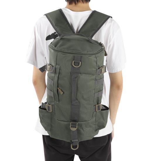 Cylinder Fishing Tackle Backpack Shoulder Bag Fishing Rod Outdoor Satchel DurableGreen