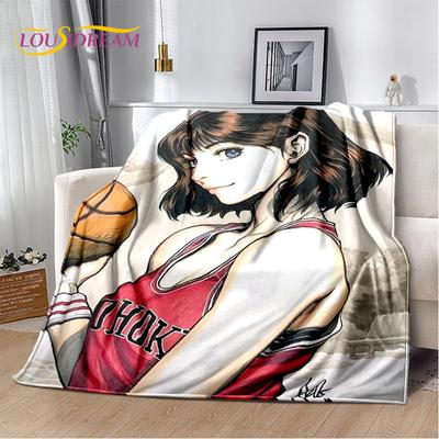 Slam Dunk Anime Cartoon miękki pluszowy koc, flanelowy koc rzut koc do salonu sypialnia kanapa z funkcją spania narzuta na piknik Bettdecke