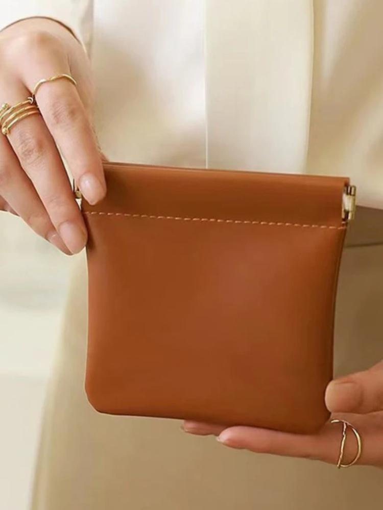 PU Leather Simple Mini Makeup Storage Bag Women Square Small Cosmetic Pouch Portable Make Up Key Organizer Bags