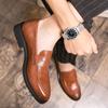 Men's Shoes 46 Large Size Casual Leather Shoes Fashionable Men's Foot Loafers Trendy British Style One-pedal Leather Shoes