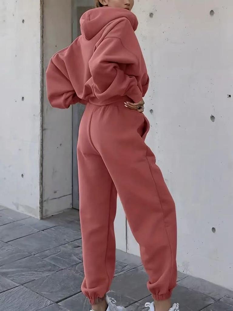 Autumn Winter Women's New Casual Hoodie Jacket Sportswear Set for Women