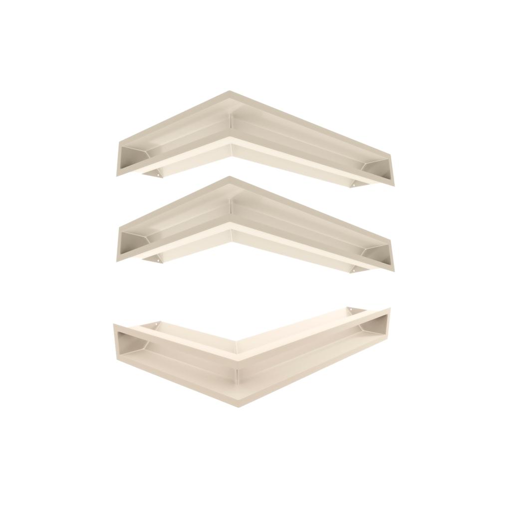 Fireplace Grille KRATKI LUFT Cream 9x60x40 Right Ventilation Set of 3 Pcs