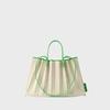 Lucky Pleats Canvas Leaf Shopper L Permanent Green