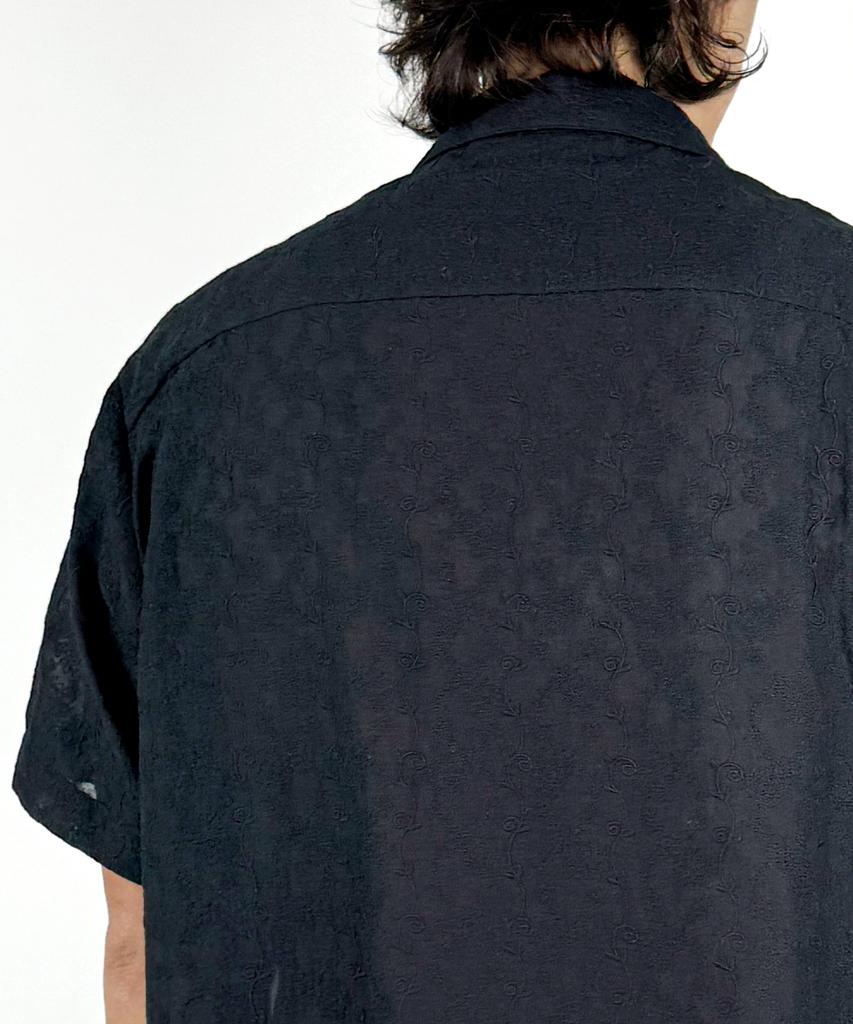 A MADE Ivy Embroidered Semi-See-Through Shirt (Black)