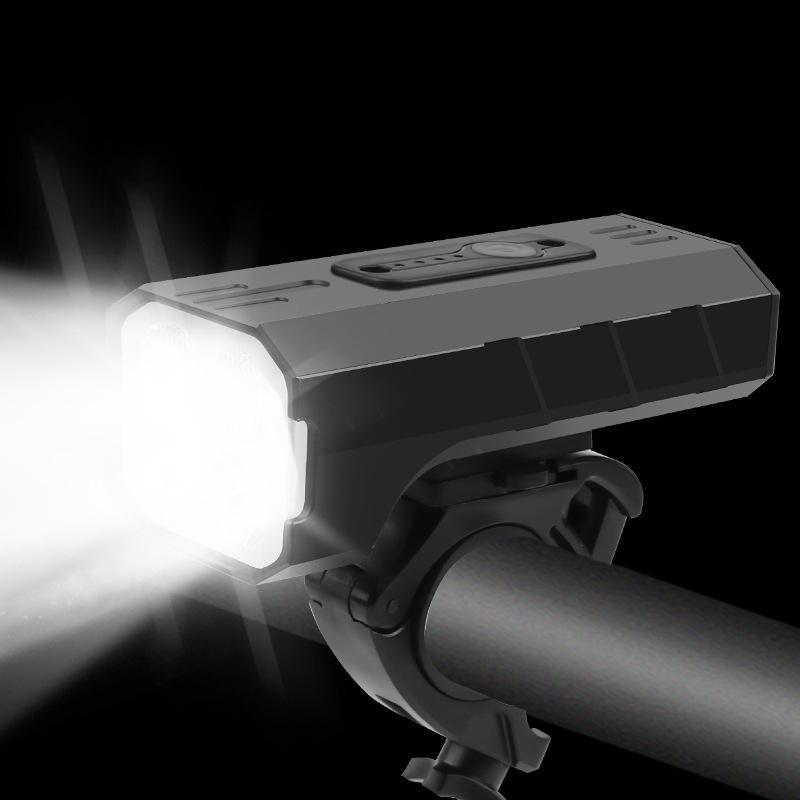 Aluminum Alloy 4T6 High-Brightness USB Rechargeable Bicycle Headlight with Battery Display