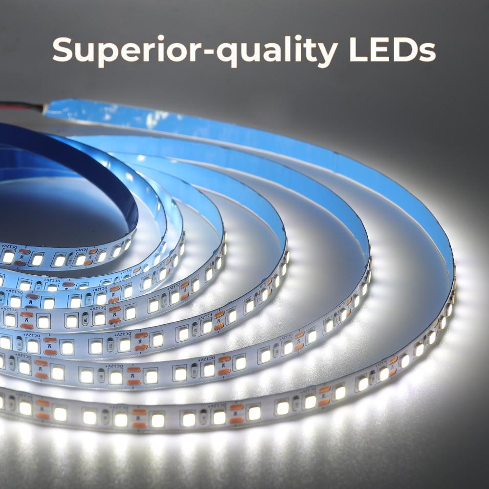 DC 12V 2835 120LEDs/M LED Strip Red/Blue/Pink/Yellow/I Blue/White/Green Home Decor Flexible Ribbon Tape Rope Light 5M/Roll