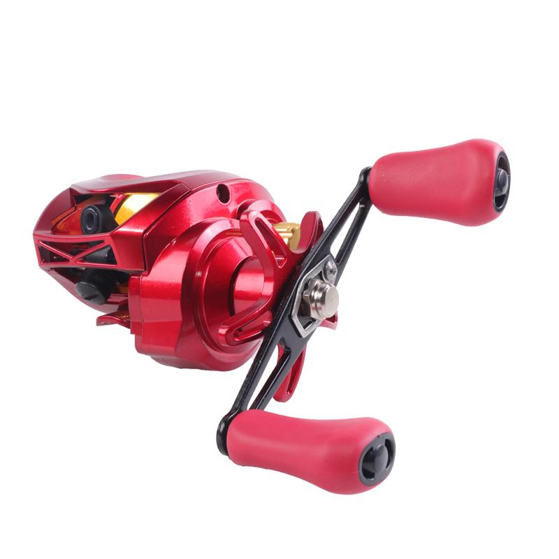 NARON 7.2:1 17+1BB Drag Power 10kg Reel Saltwater Baitcast Fishing Reel Left Hand красный