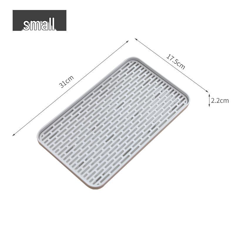 Cross-Border Household Tea Tray: Non-Slip Double-Layer Drain, Multi-Use Rectangular Plastic for Drinks & Fruits.
