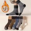 5pairs/Lot Men's Wool Socks Super Thick Terry Winter Warm Socks Fashion Style Mid Tube Socks Snow Socks High Quality Men's Socks