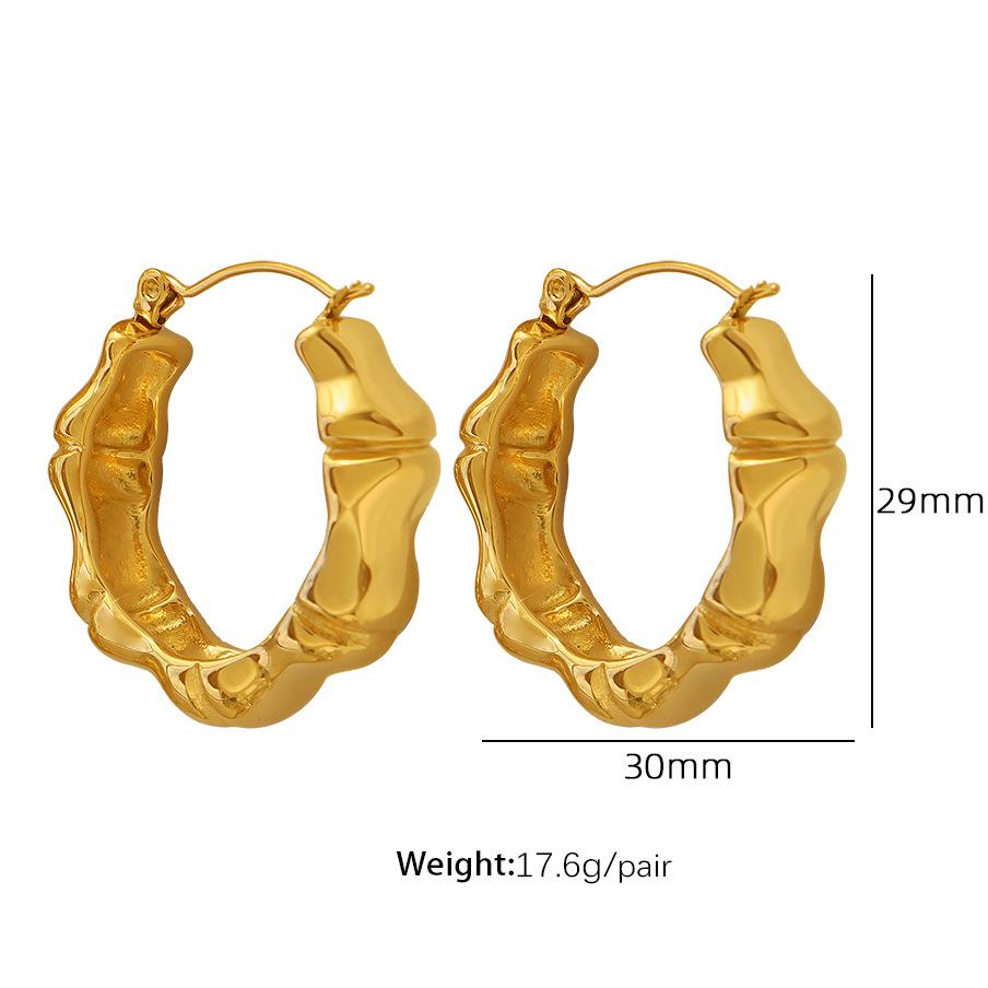 Китайские ретро бамбуковые гладкие серьги персонализированные серьги-клипсы серьги серьги женские