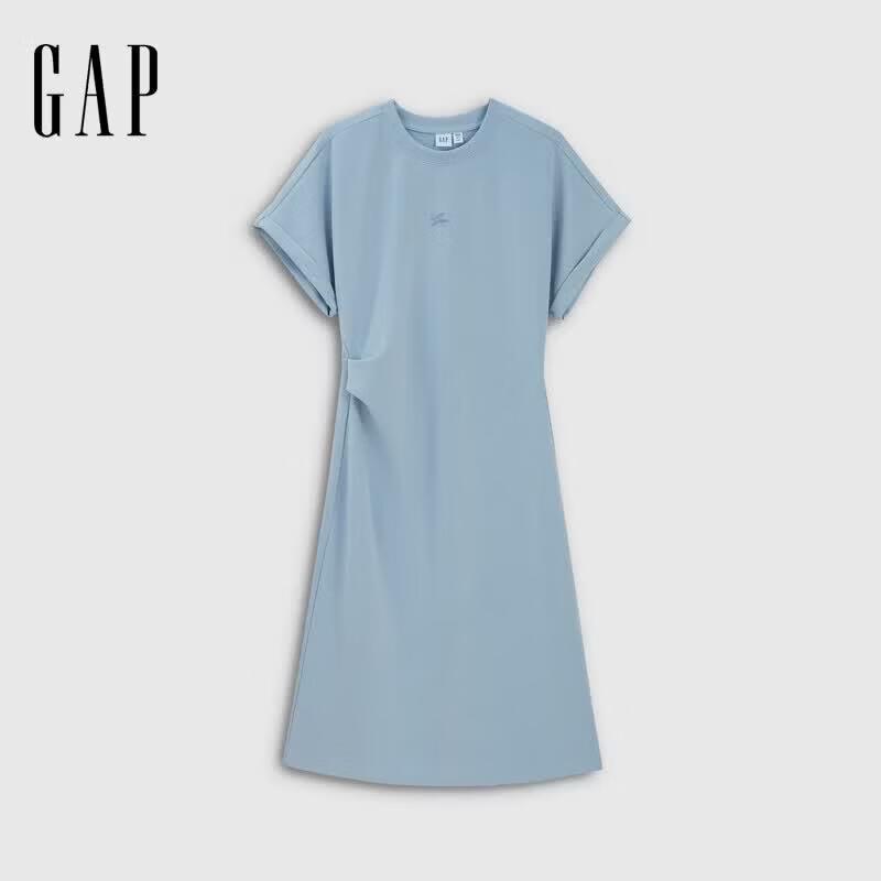 GAP Women's Modal Blend Logo Slim Fit Short Sleeve Dress