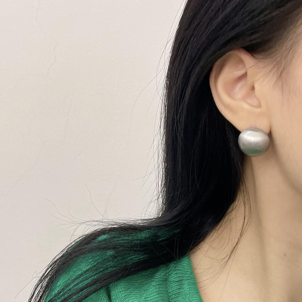 Simple Geometric Gold Brushed Metal Ball Clip On Earrings Non Piercing Trendy Temperament Jewelry