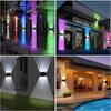 4/6/8LED Multi-Color Solar Wall Lights Up and Down Lighting Solar Outdoor Light Waterproof Solar Fence Light for Yard Garden