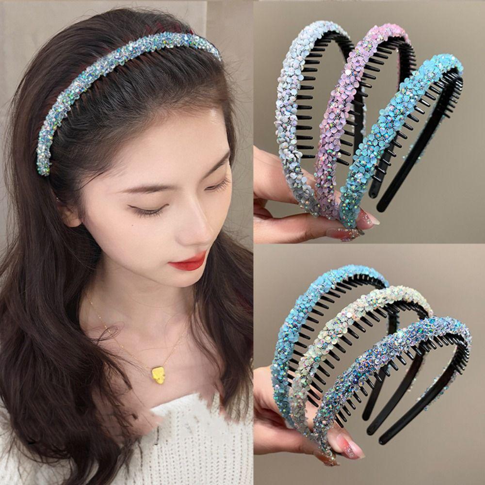 Sweet Crystal Teeth Headband Pearl Face Wash Hair Hoop Female Hair Accessories