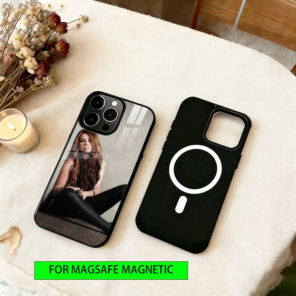 Miley Cyrus Phone Case For iPhone17,16,15,14,13,12,11 Plus,Pro Magnetic with Magsafe Wireless Charging