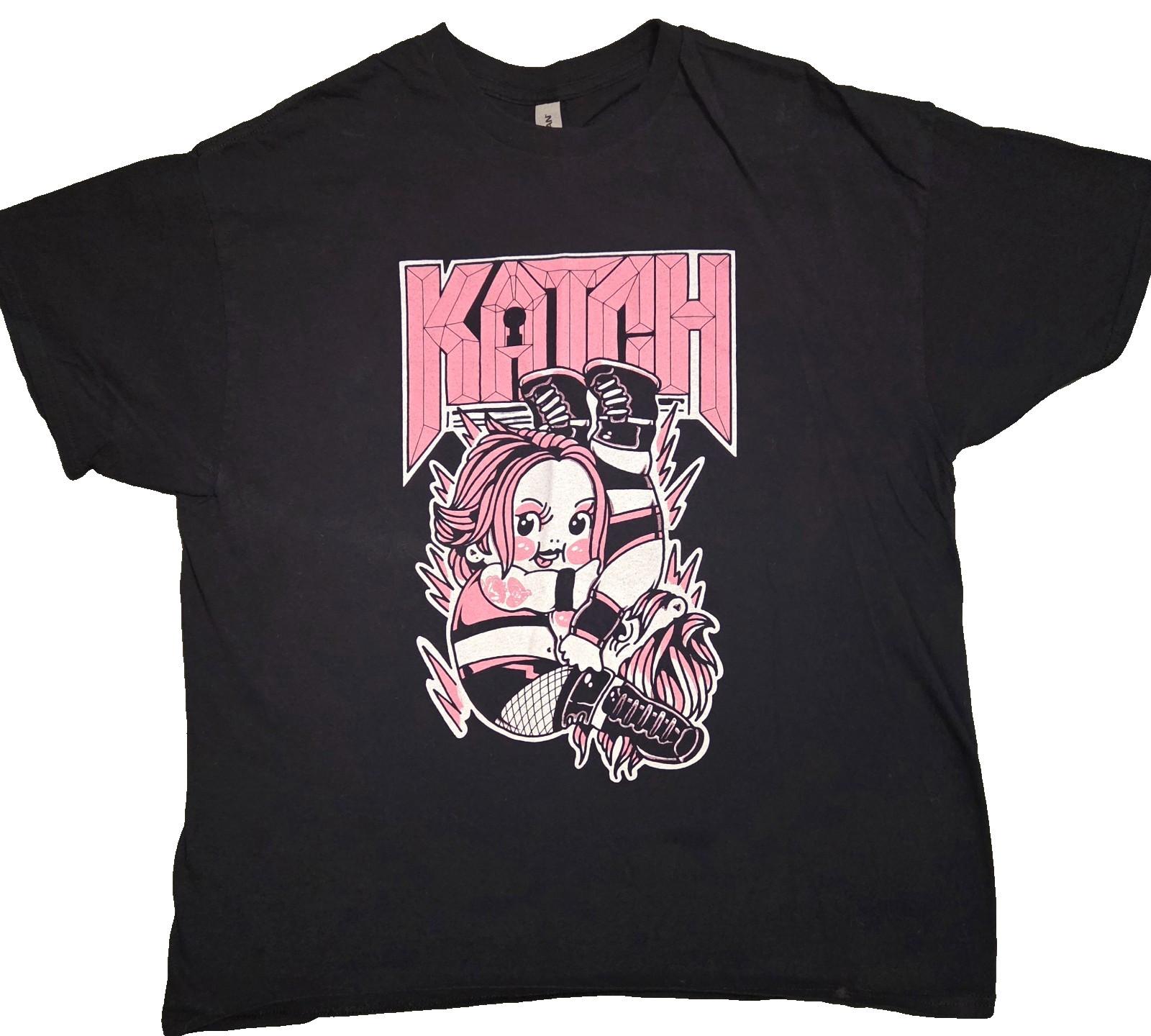 GCW Allie Katch Shirt XL Black Independent Wrestling Chibi Graphic Tee Lucha Unisex T-Shirt XXL