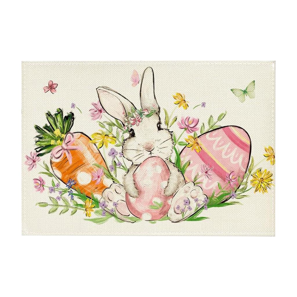 Easter Placemat 1812in, Bunny Pattern, Spring Holiday , Indoor Placemat, Home Decor.