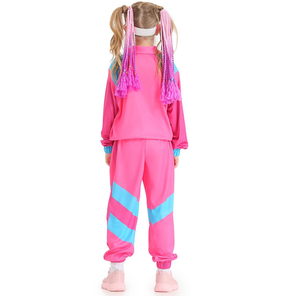 Kids Boys Girls Disco Baseball Uniform Singer Model Show Jacket Pants Set Children Halloween Cosplay Costumes Role Play Outfit