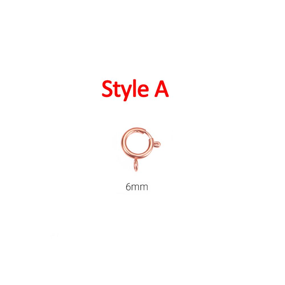 4pcs Stainless Steel Spring Clasps Gold Color Round Connector Hooks Bracelet Clavicle Necklace Clasp Jewelry Making DIY Supplies