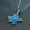 Platinum Single Cute Turtle Full Body Blue Necklace Couple Temperament Collarbone Chain