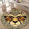 1pc Leopard Print Office Round Area Rug, Indoor Mat Suitable ForOffice, Under Office Chairs Bedroom Living Room Home Decor T212