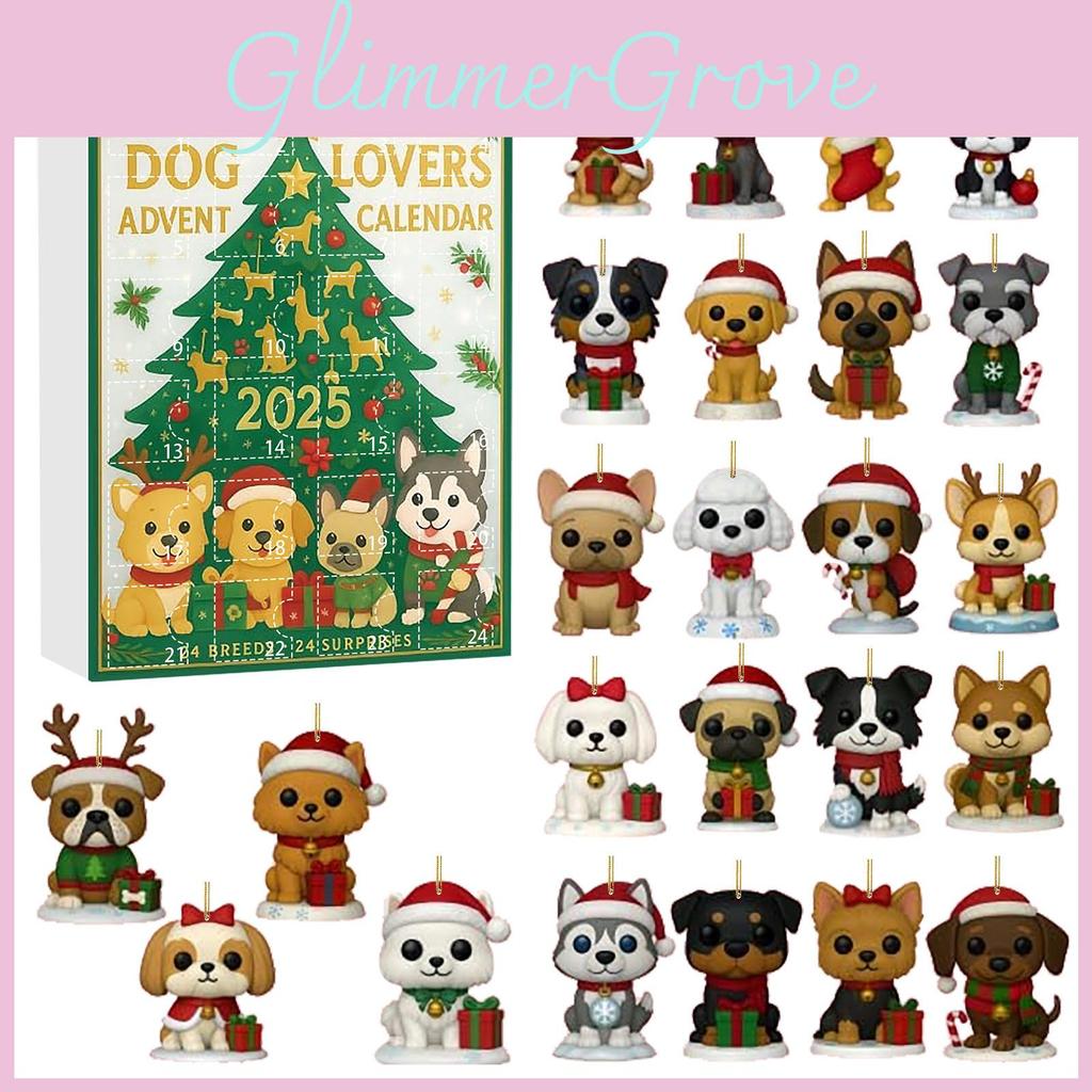 Dog Enthusiast Christmas Advent Calendar With Acrylic Decorations For Festive Celebrations