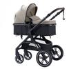 YAZOCO - Poussette 3 en 1 Bébé Combinée Siège-Auto Nacelle Trio Réversible Réglable Haute Qualité Roues increvables Kaki