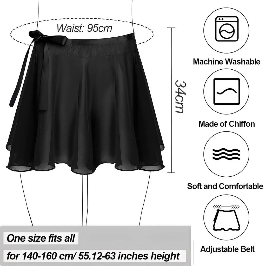 Ballet Dressing Chiffon Dance Adjustable Dressing Skirt for Gymnastics and Youth Skateboarding Ballet Training Skirt [Morices] Women's Skirt, Women's