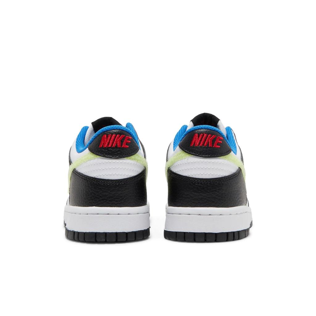 Nike Dunk Low Grade School 'White Light Lemon Twist' (Unisex) White / Black / Signal Blue / Light Lemon Twist Kids' Skateboarding Shoes DQ0977 100