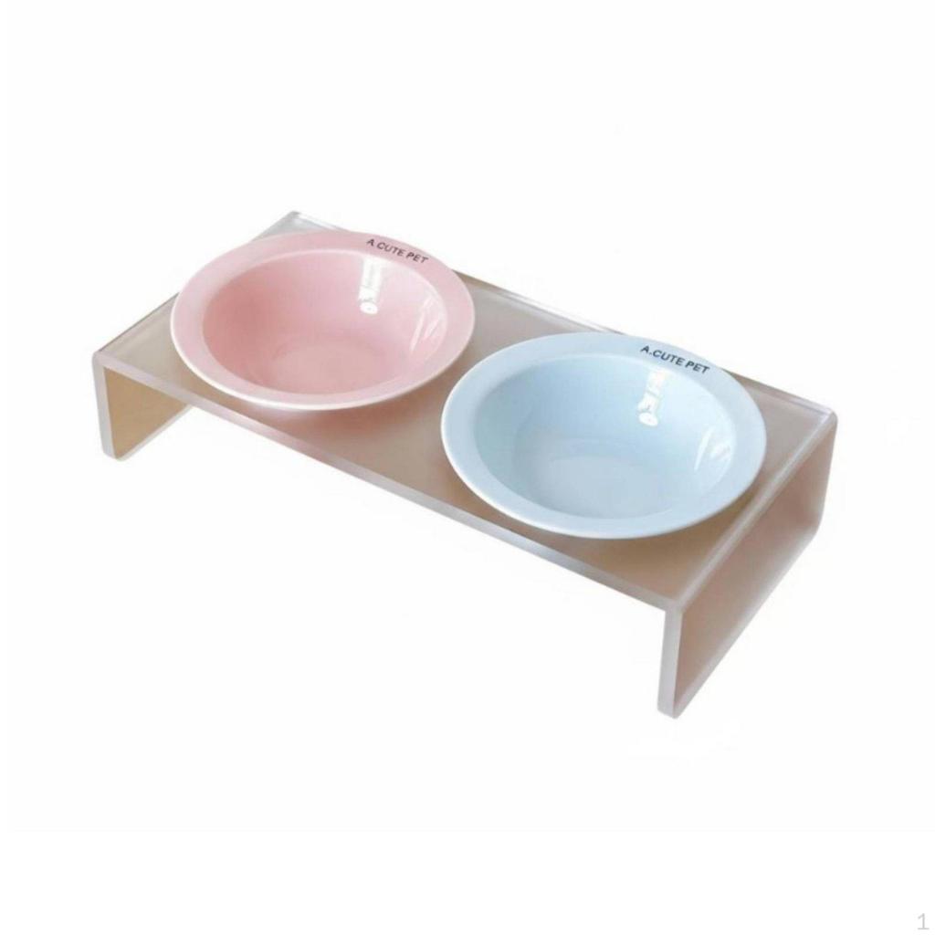 Ceramic Pet Bowl with Simple to Clean Elevated Cat Minimalist Design Acrylic