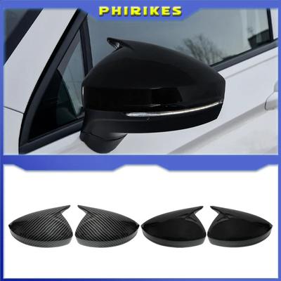 Accessories For Car Volkswagen Tiguan 2016-2020 Rearview Mirror Cover Case Shell Lid Gloss Black/Carbon