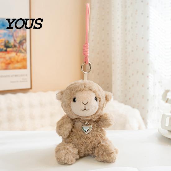Comforting Sensory Toy Cute Sheep Plush with Heart Pendant, Macaron Color Lamb Doll Valentines Day Gift for Her Comfort & Cuddling, Soft