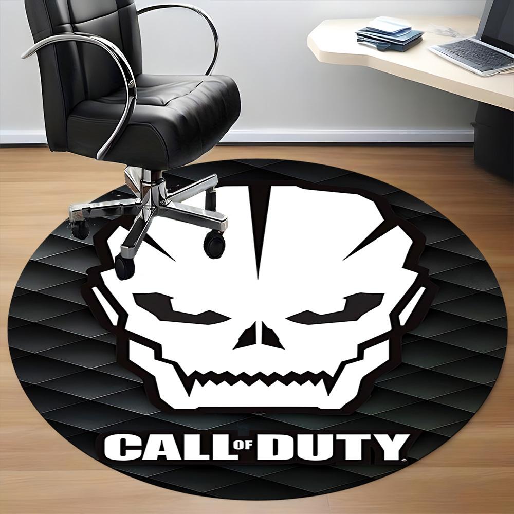 1pc Call of Duty Office Round Area Rug, Indoor Mat Suitable For Office, Under Office Chairs Bedroom Living Room Home Decor, Room Deco