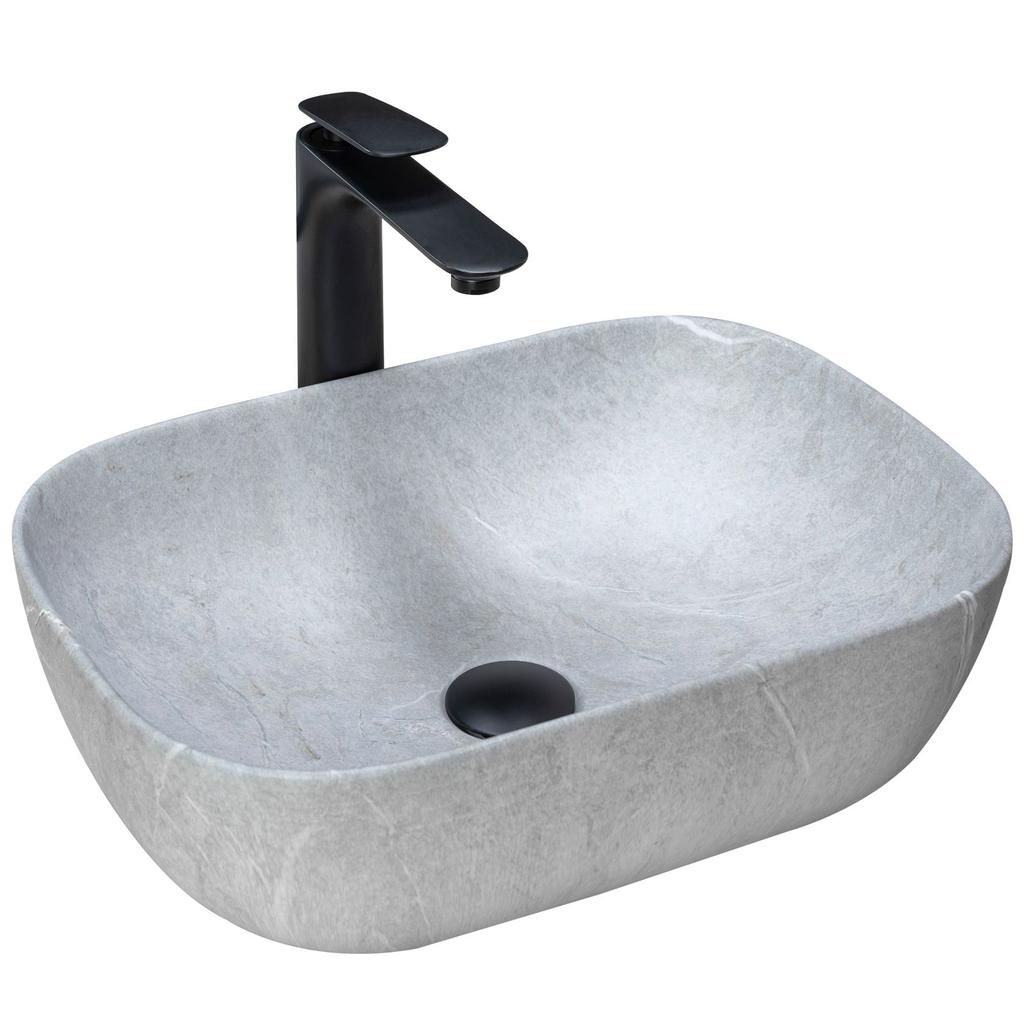 Umywalka livia grey matt - nablatowa sku rea-u3801